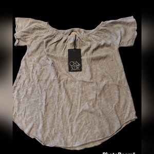 Chaser Womens Off Shoulder Top Gray NWT Revolve Size M